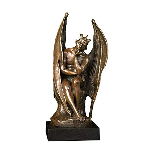 FTFTO Equipo de Vida Escultura Estatua Adornos de Escultura Decorativa Decoración de Escritorio para el hogar Escultura de Estatua de Hada de ángel de Bronce A_Size: 34 * 34 * 16Cm