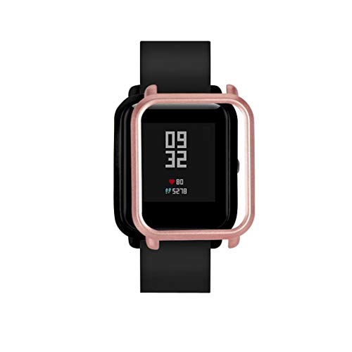 Funda de Reloj, Hanyixue Moda Slim Colorido Marco Caso Cubierta Proteger Shell Smartwatch Protector Case Funda para Xiaomi Huami Amazfit bip younth Watch (Oro rosa)