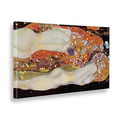 Giallobus - Cuadro - Impresion EN Lienzo - Gustav Klimt - Serpientes DE Agua - 80 x 140 CM