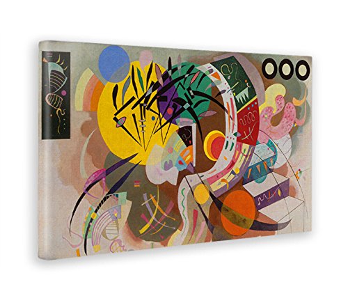 Giallobus - Cuadro - Impresion en Lienzo Kandinsky - Cuadro Abstracto Curva DOMINANTE - Pinturas Modernas de lienzos - Varios formatos - 80 x 140 CM