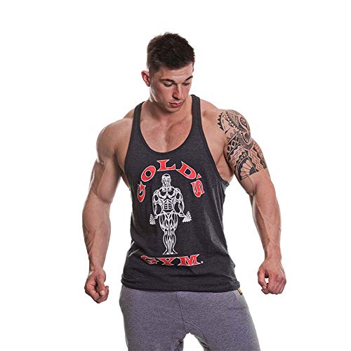 Gold´s Gym GGVST-003 Muscle Joe - Camiseta musculación para Hombre, Color Gris Marengo, Talla XL