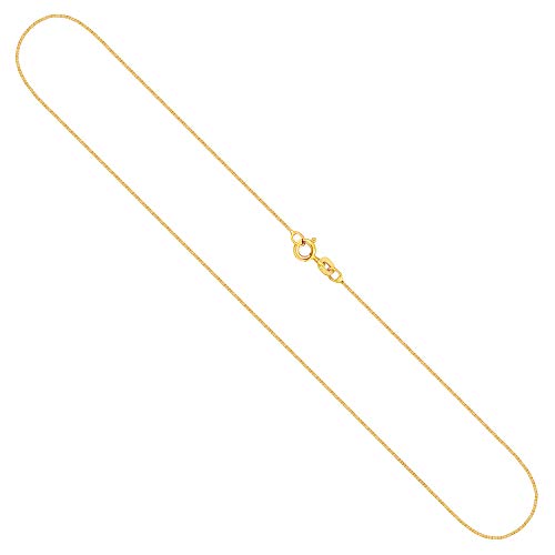 Goldkette als Venezianerkette in Gelbgold 375 / 9K, 45 cm lang, 0,6 mm breit, Gewicht ca. 1 g.