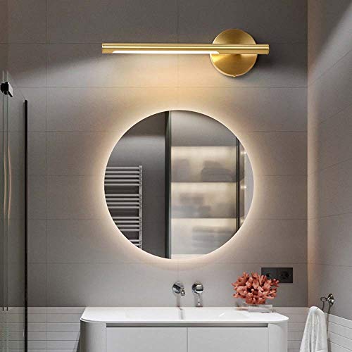 Gossttui Lámpara LED de cobre para espejo de baño, espejo de maquillaje, para baño, lámpara de tocador de baño, lámpara nórdica, 12 cm de alto, 50 cm de diámetro x