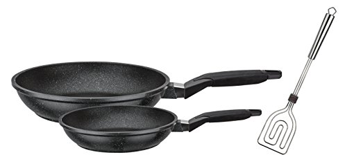 GSW 457538 Titanium Granito – Juego de sartenes (3 piezas), color Negro GSW 457538 Titanium Granito – Juego de sartenes (3 piezas), color Negro
