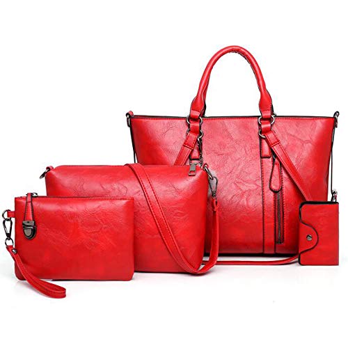 GUANJIU Bolsos De Mano Para Mujer Bolsos De Mano De 4 Piezas Conjunto De Bolsos Cruzados De Hombro Bolso De Escuela Bolso De Cuero PU Bolsos Con Asa Superior GUANJIU Bolsos De Mano Para Mujer Bolsos De Mano De 4 Piezas Conjunto De Bolsos Cruzados De Hombro Bolso De Escuela Bolso De Cuero PU Bolsos Con Asa Superior