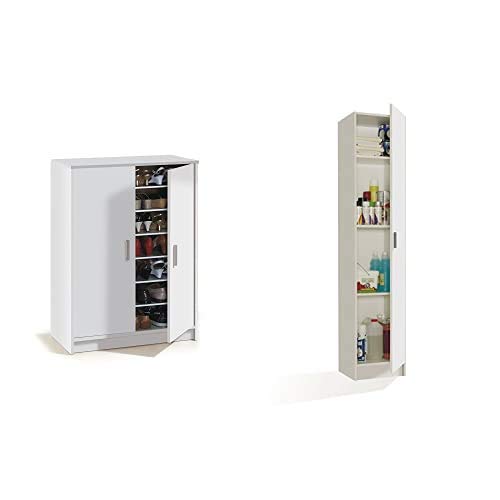 Habitdesign 007853O Mueble zapatero Basic, mueble zapatero auxiliar medidas: 1,01 x 75 x 36 cm fondo + 007141O Mueble Armario Multiusos, 1 Puerta Habitdesign 007853O Mueble zapatero Basic, mueble zapatero auxiliar medidas: 1,01 x 75 x 36 cm fondo + 007141O Mueble Armario Multiusos, 1 Puerta