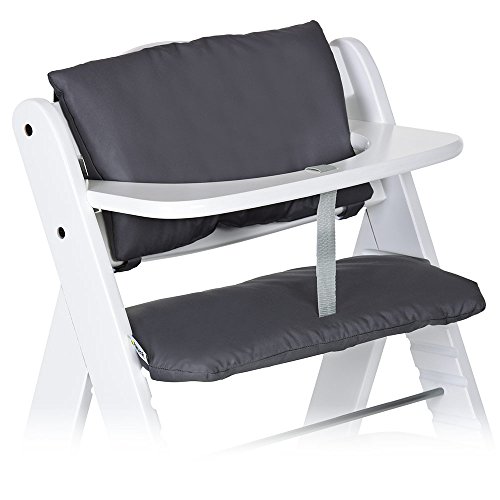 Hauck - Cojín Deluxe para Trona Alpha - 2 piezas - Asiento acolchado / Reductor de asiento / Almohadilla para silla alta (Gris)