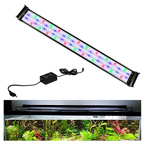 Hengda LED Luz para Acuario, 90-115 cm Iluminación de Acuario de Espectro Completo a Prueba de Agua para Plantas de Acuario, Brillo Regulable con Controlador Externo,31 W