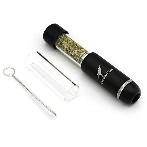 Herb Shuttles MJ420-TT - Pipe, incluye cristal de repuesto, hierbas y pipa de tabaco, color negro
