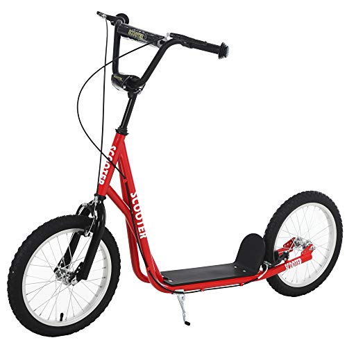 HOMCOM Scooter Patinete para Niños Mayores de 5 Años con Manillar Ajustable en Altura 2 Neumáticos de Caucho Inflable con Doble Freno Carga 100 kg 139x58x90-96 cm Rojo HOMCOM Scooter Patinete para Niños Mayores de 5 Años con Manillar Ajustable en Altura 2 Neumáticos de Caucho Inflable con Doble Freno Carga 100 kg 139x58x90-96 cm Rojo