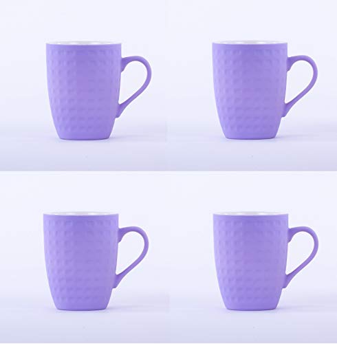 Homevibes Juego De 4 Tazas De Ceramica De Desayuno, Tazas para Infusiones, Taza Mug Ceramica, Set de 4 Tazas para Cafe o Te (Lavanda) Homevibes Juego De 4 Tazas De Ceramica De Desayuno, Tazas para Infusiones, Taza Mug Ceramica, Set de 4 Tazas para Cafe o Te (Lavanda)