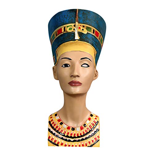 Homoyoyo Escultura de La Reina del Faraón Egipcio Figura de Busto Nefertiti Estatua Antigua de Egipto Adorno de Escritorio para Artesanías Decoración del Hogar