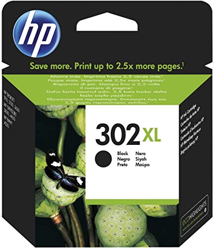 HP F6U68AE 302XL Cartucho de Tinta Original de alto rendimiento, 1 unidad, negro HP F6U68AE 302XL Cartucho de Tinta Original de alto rendimiento, 1 unidad, negro