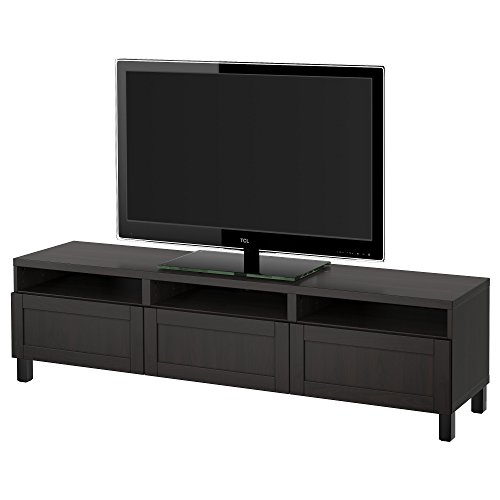 IKEA BESTA - Mueble TV con cajones Hanviken negro-marrón