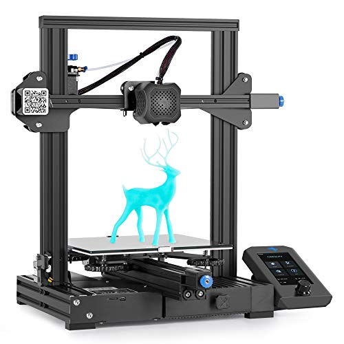 Impresora 3D Creality Ender-3 V2 con Placa Base silenciosa de 32 bits, Fuente de alimentación meanwell, Plataforma de Vidrio de carborundo e impresión de currículum vítae 220x220x250mm