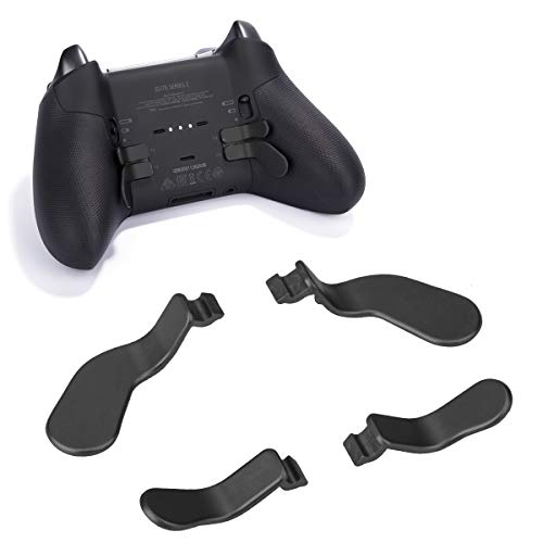 inRobert Palas Xbox one de acero inoxidable de metal, kits de accesorios de repuesto para el controlador inalámbrico Xbox One para videojuegos (paletas negras de 4 piezas)