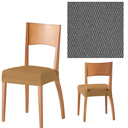 Jarrous Pack de 6 Unidades de Fundas de Asiento para Silla Modelo Libia, Color Gris, Medida Asiento 45-55cm Jarrous Pack de 6 Unidades de Fundas de Asiento para Silla Modelo Libia, Color Gris, Medida Asiento 45-55cm