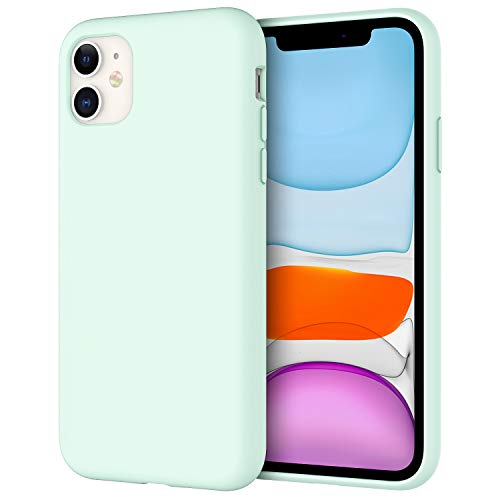 JETech Funda de Silicona Compatible iPhone 11 (2019) 6,1", Sedoso-Tacto Suave, Cubierta a Prueba de Golpes con Forro de Microfibra (Espuma de mar)