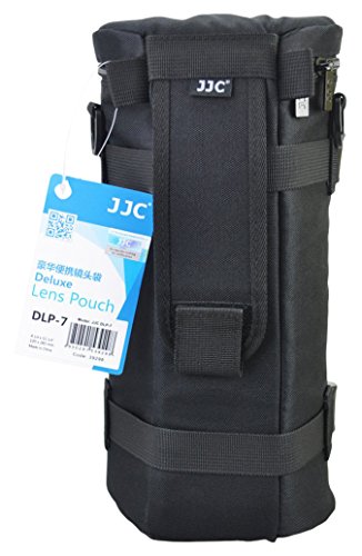 JJC DLP-7, Funda para Objetivo, 130 x 310 mm, Resistente al Agua, Correa, Color Negro