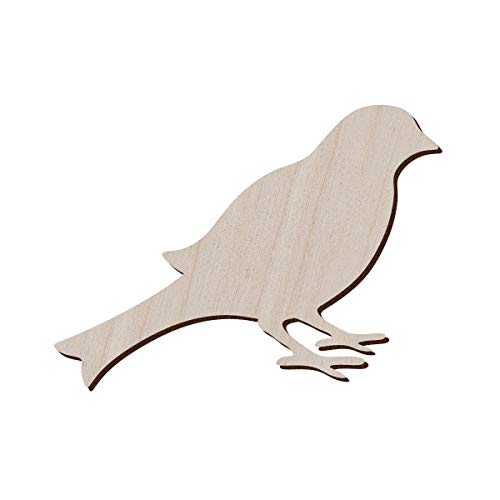 Juego de 10 pájaros de madera para manualidades y decoración – Figura de pájaro de madera – silueta de pájaro en blanco en forma de pájaro, 12.7x9.4 cm
