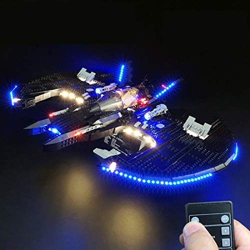 JXJ Kit De Luz Led Compatible con Lego 76161 Batwing 1989 Modelo De Bloque De Construcción, Iluminación Decorativa Alimentada por USB (Solo Luces Led, No Incluye El Modelo),Remote Control Version