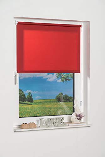K de Home 236626 – 2 Klemmfix – Estor de Mini, Rojo Luz de día, plástico, Tela, Rojo, 100 x 150 cm