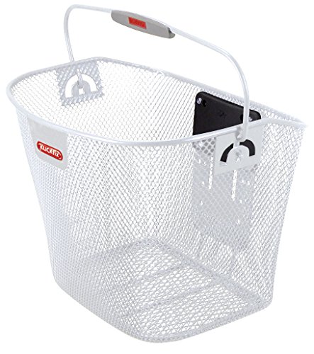 KLICKfix Bolsa de bicicleta Uni basket, Feinma. Cesta blanca para el manillar, 25 x 36 x 26 cm