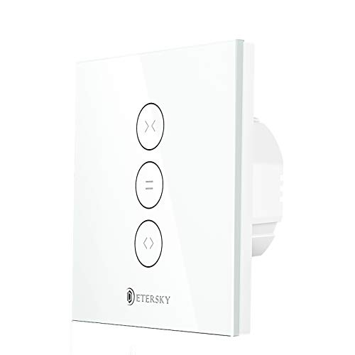 【LED Controlable】WiFi Interruptor Persiana, Etersky Interruptor WiFi, Control de APP y con Temporizador, Compatible con Alexa y Google Home para Motor Persiana Tubular (Se Necesita Cable Neutro) 【LED Controlable】WiFi Interruptor Persiana, Etersky Interruptor WiFi, Control de APP y con Temporizador, Compatible con Alexa y Google Home para Motor Persiana Tubular (Se Necesita Cable Neutro)