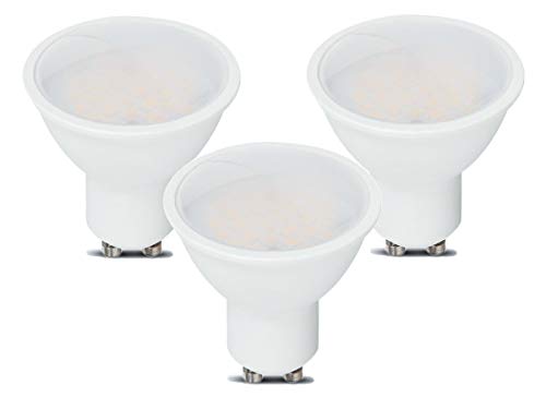 LEDLUX bombillas LED GU10, 10 W, 1000 lúmenes, difusor mate, ángulo de 110 grados, garantía de 5 años (3 PIEZAS, 6400K)