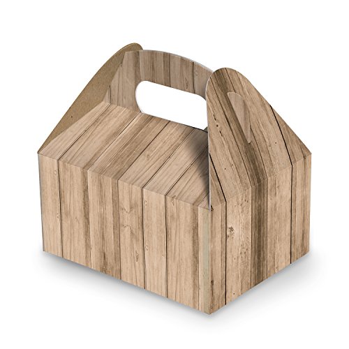 Logbuch-Verlag 50 cajas de regalo marrón en motivo de madera 9 x 12 x 6 cm - cajas de cartón como embalaje - Navidad Cumpleaños