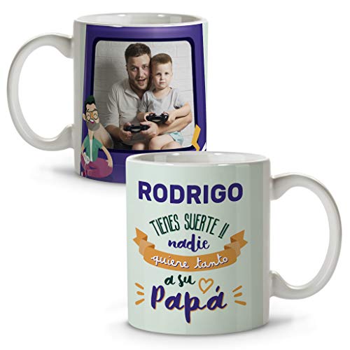 LolaPix Tazas Personalizadas. Regalo Personalizado. Día del Padre. Varios diseños. Papá Suerte