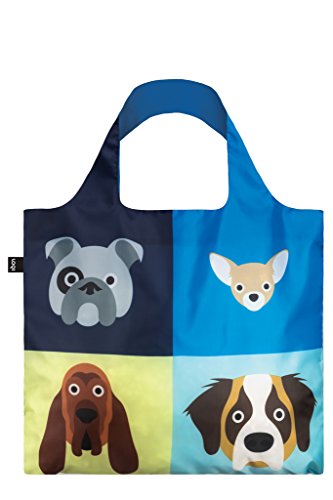 LOQI Artist Stephen Cheetham Dogs Bag Bolsa de tela y playa, 50 cm, 20 liters, Multicolor (Multicolour)