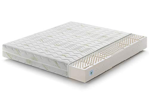 Marcapiuma - Colchón Látex Matrimonio 180x200 Alto 18 cm - SEVENLIFE 18 - H2 Medio/Blando - 7 Zonas Ergonómico Antiácaros Antialérgico - Funda desenfundable Aloe Vera - 100% Fabricado en Italia Marcapiuma - Colchón Látex Matrimonio 180x200 Alto 18 cm - SEVENLIFE 18 - H2 Medio/Blando - 7 Zonas Ergonómico Antiácaros Antialérgico - Funda desenfundable Aloe Vera - 100% Fabricado en Italia