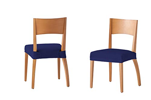 Martina Home Tunez - Funda para Silla, Tela, Funda silla asiento, Marino, 24 x 30 x 6 cm, 2 Unidades