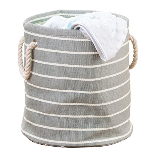 mDesign cesta ropa color gris/crema - Bolsa para guardar ropa con asas - Cesta almacenaje para dormitorio
