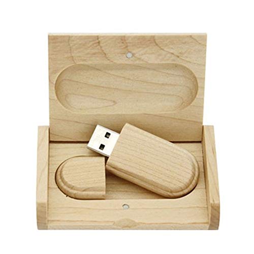 Memoria USB de madera de arce USB 2.0 de 32 GB de almacenamiento de datos con caja de madera (2.0 32 GB)