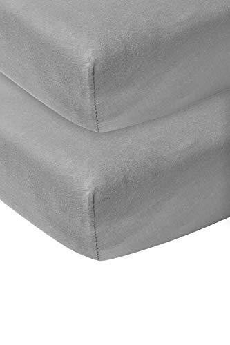Meyco 564204 - Sábana Bajera Ajustable (2 Unidades, 60 x 120 cm, 100% algodón), Color Gris Meyco 564204 - Sábana Bajera Ajustable (2 Unidades, 60 x 120 cm, 100% algodón), Color Gris