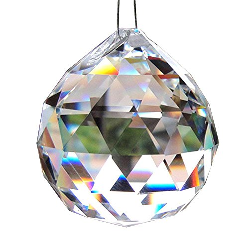 MINGZE 60 mm Grande Transparente Vidrio Bola de Cristal Colgante Prisma, Piezas de Cristal de candelabro, Decoración de la Boda, Favor de Fiesta, Decoración de Mesa de Fiesta