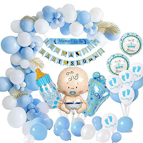 MMTX Baby Shower Decoraciones niños, globos de fiesta para baby shower Chico la momia ser faja, pancartas para baby shower, globo papel aluminio para revelación de género momia para ser