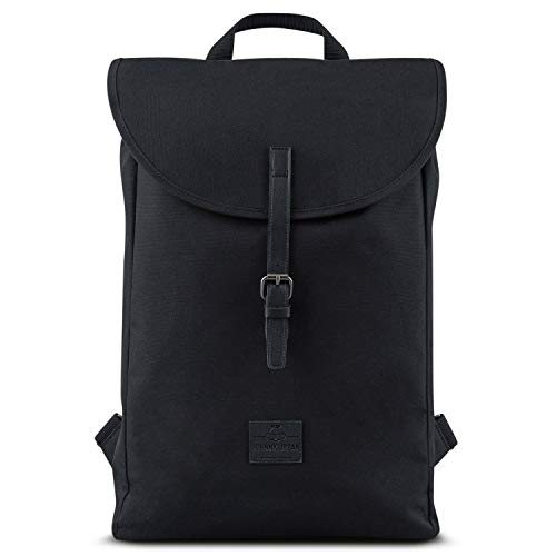 Mochila en Negro para Hombre y Mujer - JOHNNY URBAN Liam de Pet Reciclado - Morral Cotidiano Unisex de 13 litros - Hidrófuga con Bolso de Portátil Mochila en Negro para Hombre y Mujer - JOHNNY URBAN Liam de Pet Reciclado - Morral Cotidiano Unisex de 13 litros - Hidrófuga con Bolso de Portátil