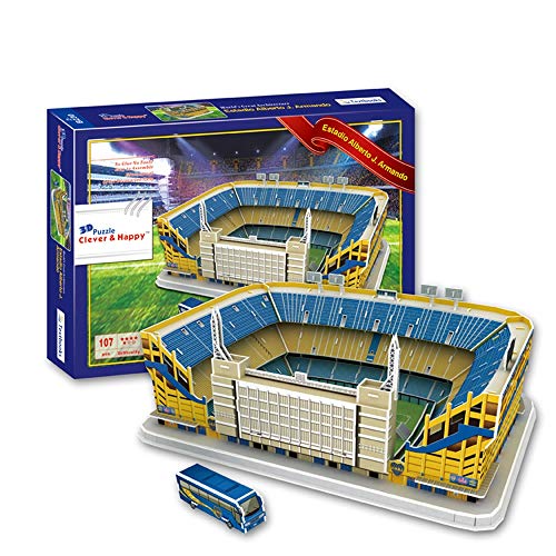 Modelo Deportivo del Estadio 3D, Argentina Boca Junior Club Candy Box Estadio Modelo Fan Souvenir DIY Puzzle, 16"X 12" X 7"
