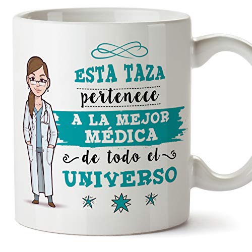 MUGFFINS Médica Tazas Originales de café y Desayuno para Regalar a Trabajadores Profesionales - Esta Taza Pertenece a la Mejor Médica del Universo