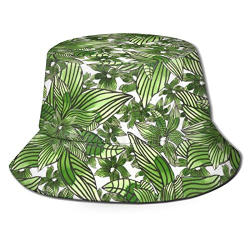 MZZhuBao Hojas tropicales verano vitalidad pescador sombreros plegable portátil sombrero impermeable plegable cubo sombrero transpirable UV y Sunproof sombrero de pesca