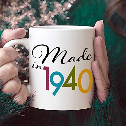 N\A Echo en 1940 Taza Feliz cumpleaños 80 Ideas para Mujer de 80 años Divertido 80 cumpleaños Regalo para Mujer 1940 Taza Cumpleaños para su Taza de café