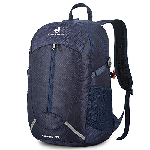 NEEKFOX Mochila de Senderismo Ligera Plegable 30L Viaje Día de Escalada Pack para Hombre Mujer, Peso Ligero Compacta Resistente al Agua Mochila para Deportivas Exterior Acampada