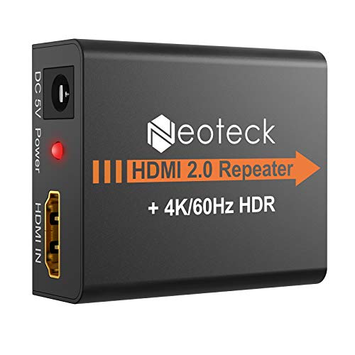 Neoteck HDMI 2.0 Repeater HDMI Repetidor 60M 4K 2160P 3D HDMI 2.0 Adaptador Booster Extensor Mini Tamaño Metal Shell para PC DVD Sky HD Box PS3 PS4 Caja Satelital y Más Dispositivos