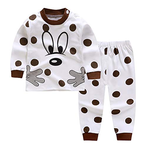NFSQYDT Conjunto de Pijama para niñas niños, Camiseta de Manga Larga con Estampado, algodón, Ropa de Dormir para Invierno [2 Piezas] para niñas niños #8-100cm