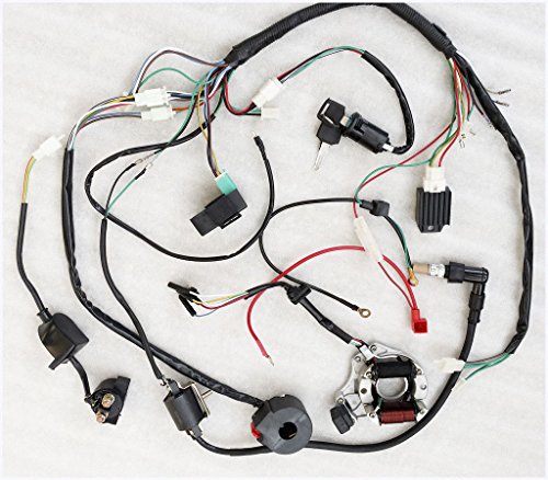 Ocamo Bobina de Encendido,Arnés electrónico Completo,Kit de cableado CDI para 50 70 90 110CC ATV
