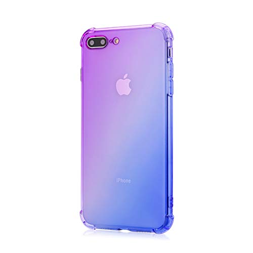 Oihxse Cristal Case - Compatible con Samsung Galaxy M20 Funda, Ultra-Delgado Silicona TPU Suave Airbag Gradiente de Color Carcasa Elegante Moda Lindo Protectora Cubierta (Azul púrpura)