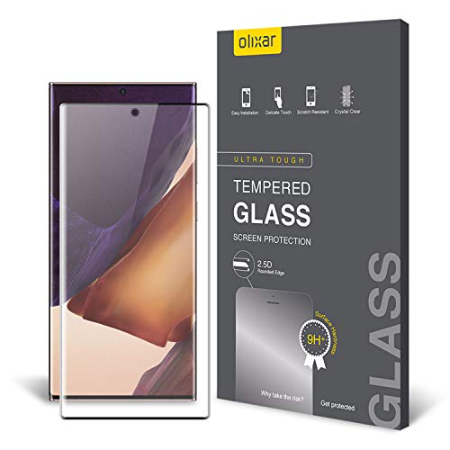Olixar - Protector de pantalla de cristal templado para Samsung Galaxy Note 20 Ultra a prueba de golpes, antiarañazos, antiroturas, sin burbujas, clar...